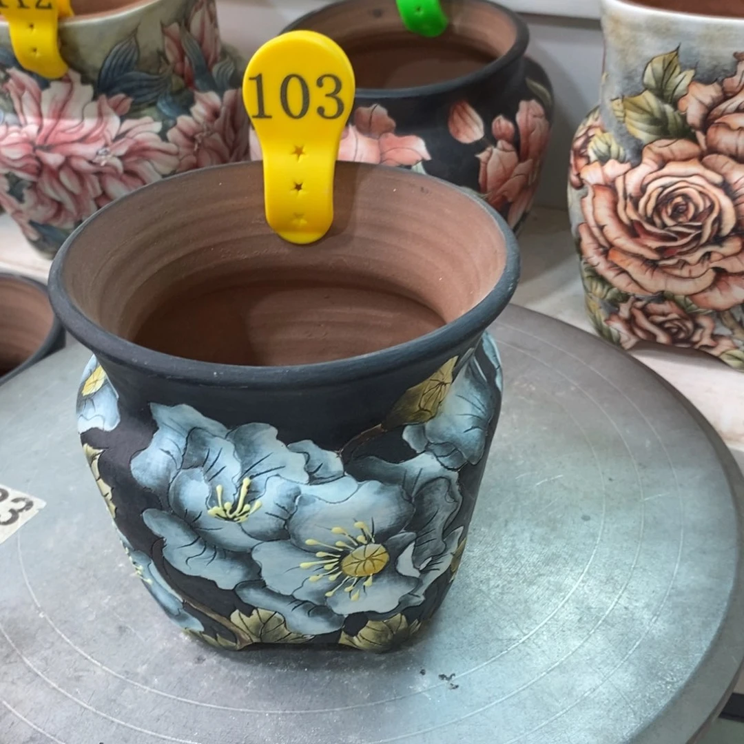 紫砂花盆水晶花盆103