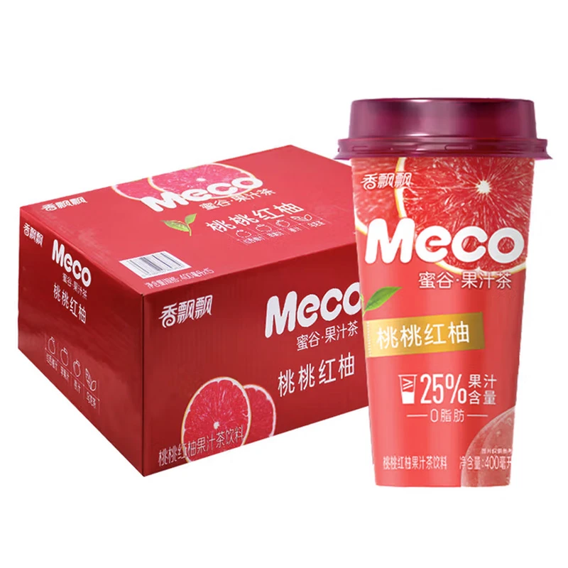 香飘飘果汁茶桃桃红柚杯礼盒装400ml*12