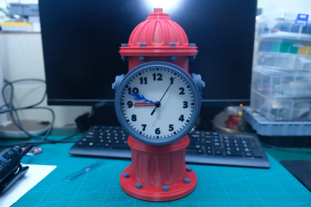 3D打印消火栓时钟模型钟表模型摆件居家办公摆件
