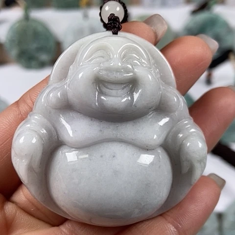 翡翠颈饰未镶嵌大佛洒乌鸡料福利翡翠