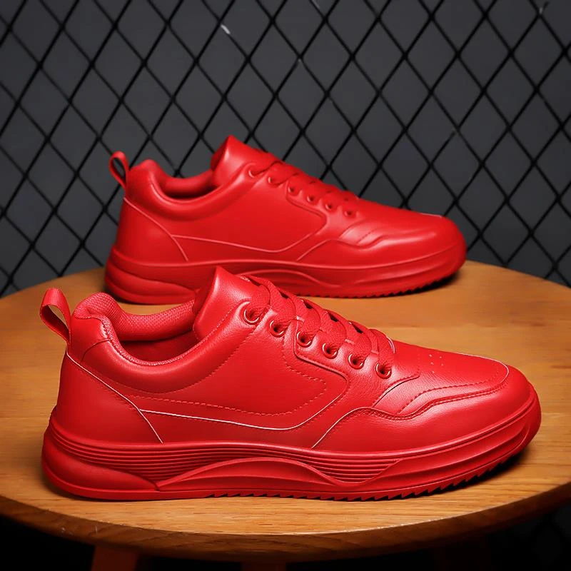 男鞋2025冬季新款潮流防水防滑休闲板鞋透气运动工作上班帆布皮鞋