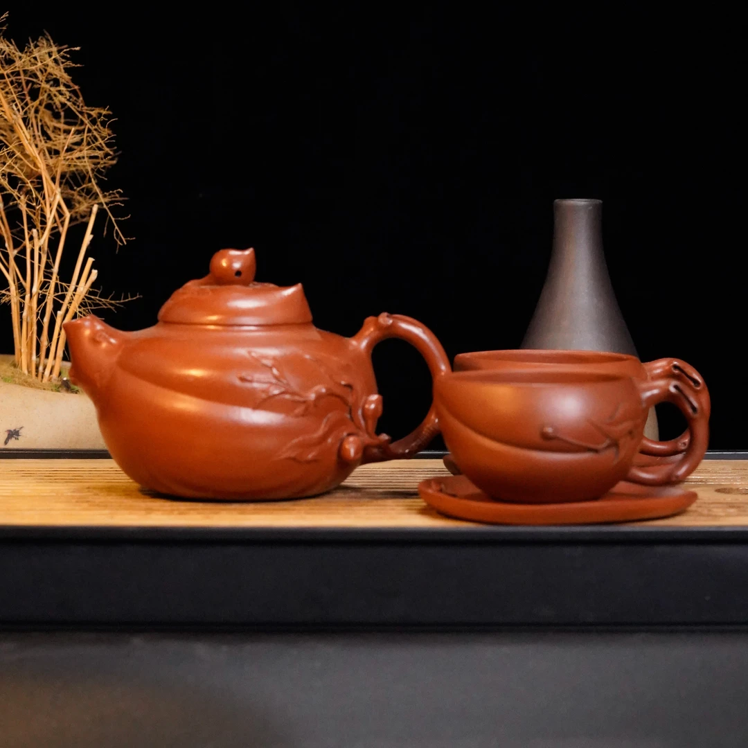 LHZC-022  宜兴手工紫砂   蟠桃桃组