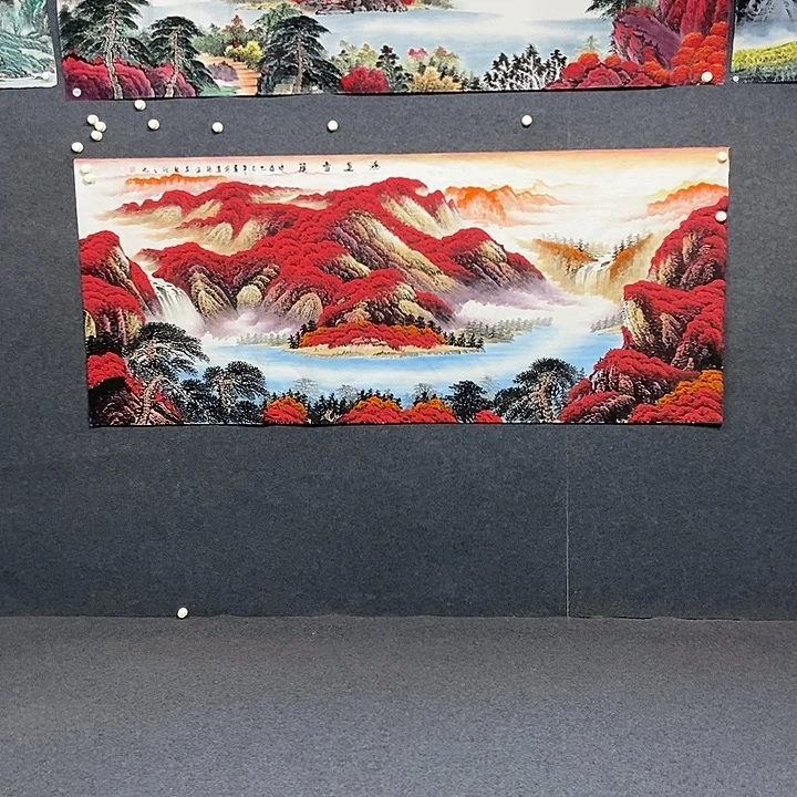 国画小八尺山水一副