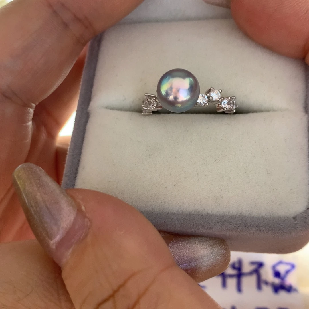 海水珍珠戒指银S925镶嵌