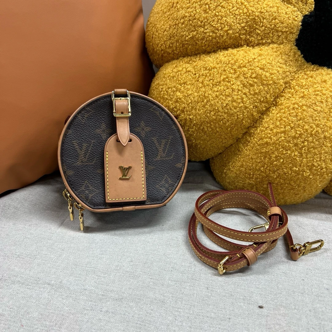 99新 LouisVuitton/路易威登 经典老花 Boite Chapeau Mini小圆饼
