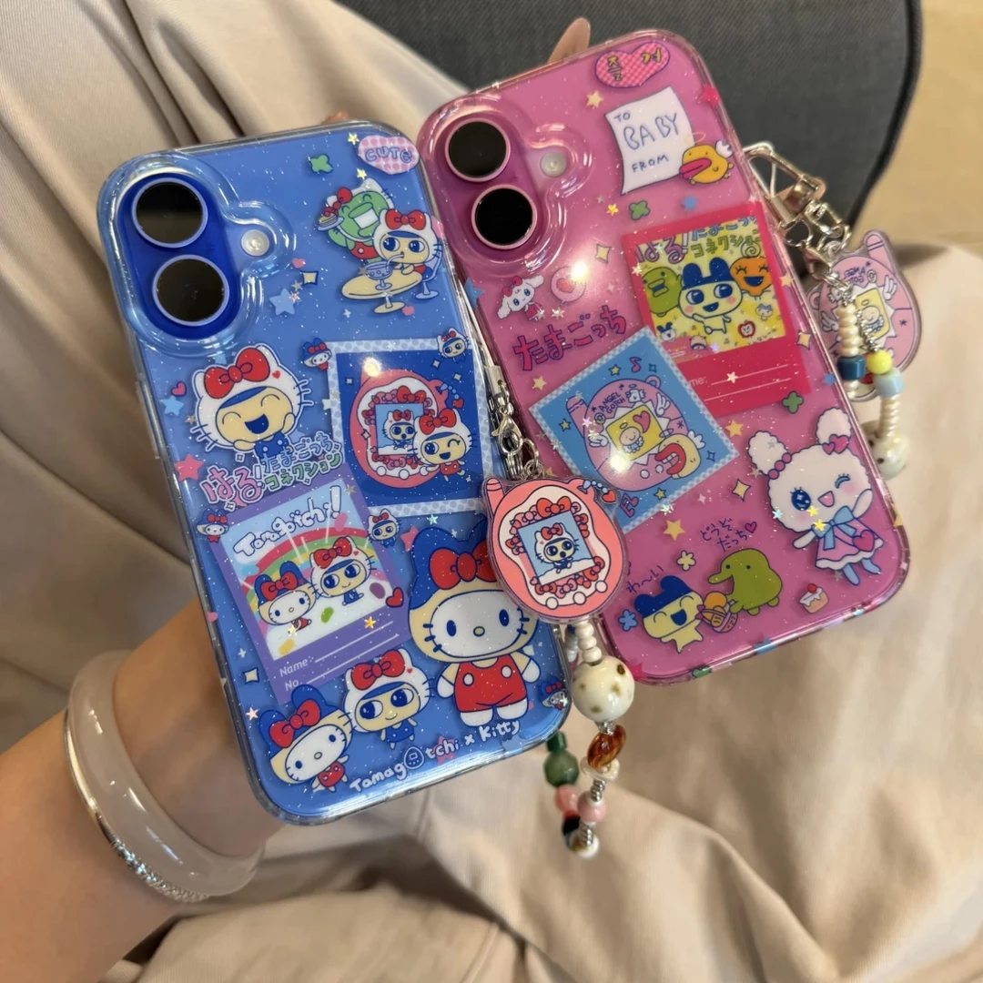 拓麻歌子蓝色粉色适用手机壳苹果16promax女iPhone15卡通14新款13