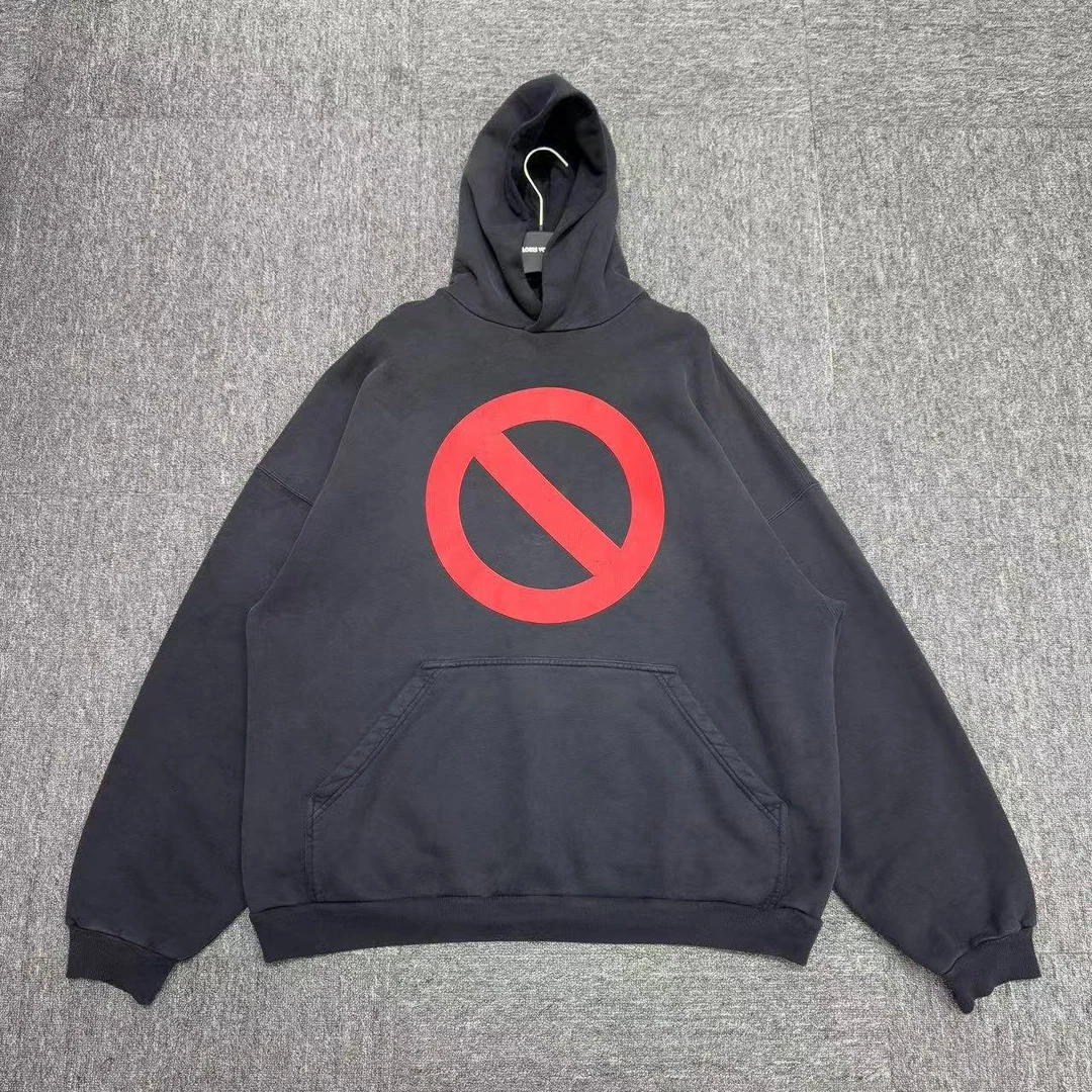 99新 Balenciaga/巴黎世家 禁止logo连帽卫衣/12137/2码