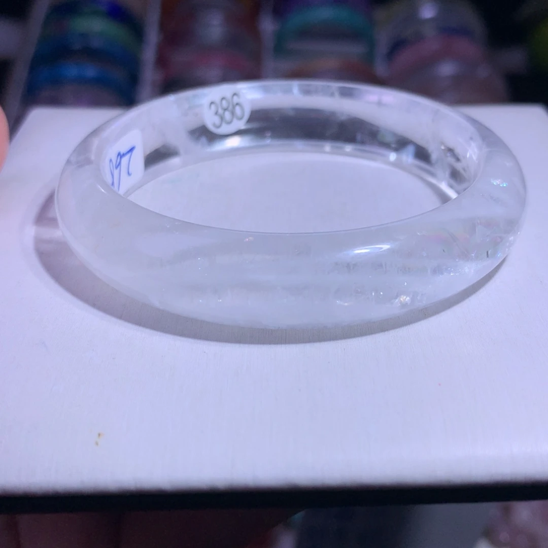 手镯水晶银S925镶嵌彩虹千层61.2圈386