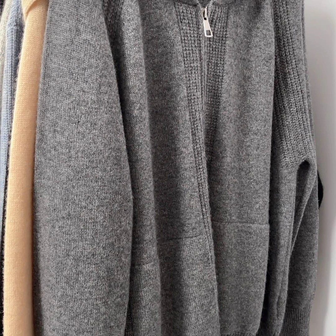 LP双拉链连帽羊绒开衫颜色尺码可选