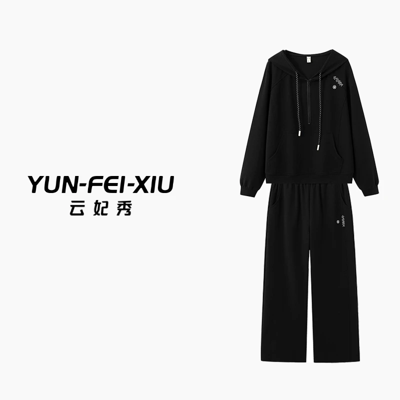 云妃秀套装胖妹妹显瘦宽松减龄外套裤子两件套秋28029AB