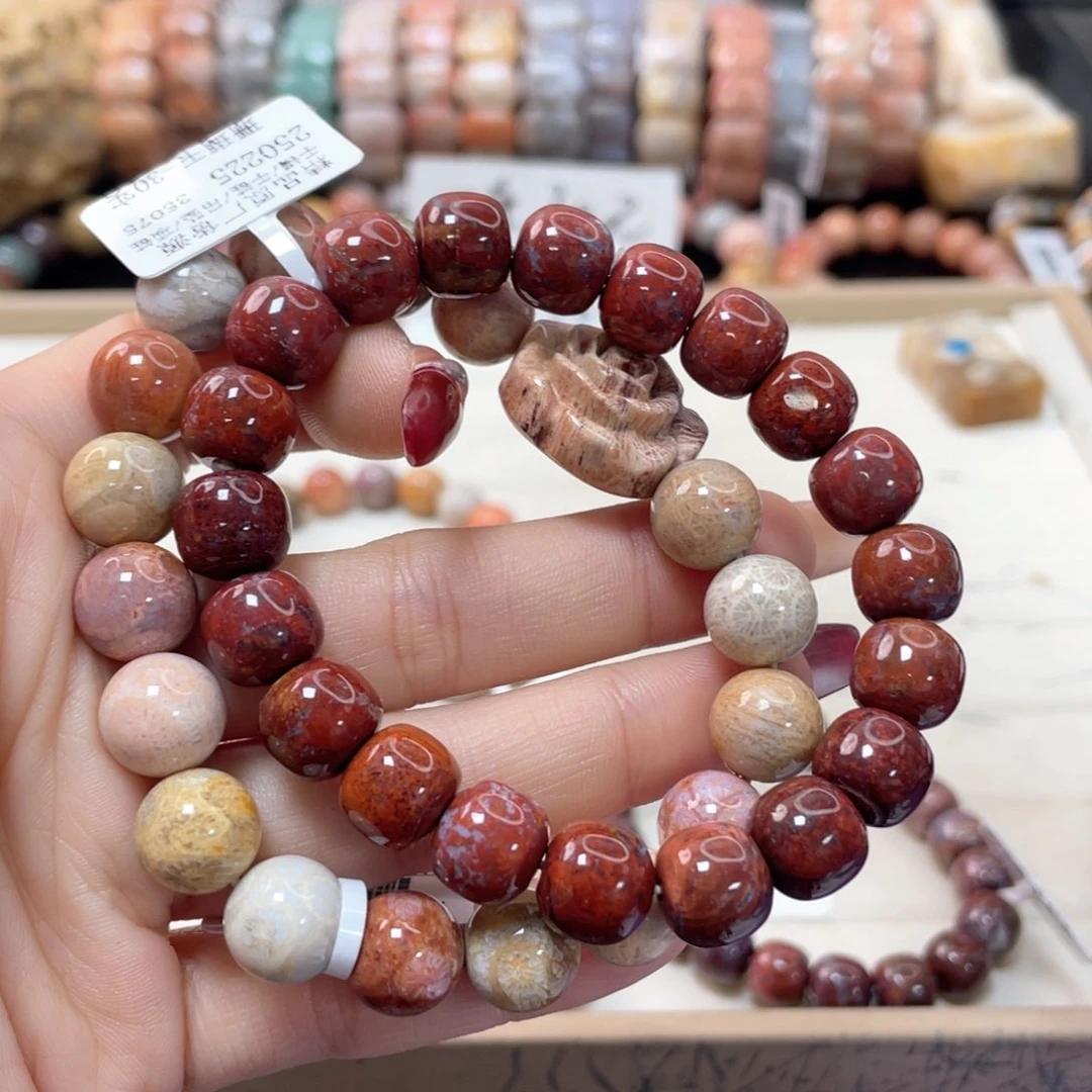 硅化珊瑚（珊瑚玉）手链未镶嵌月**链878