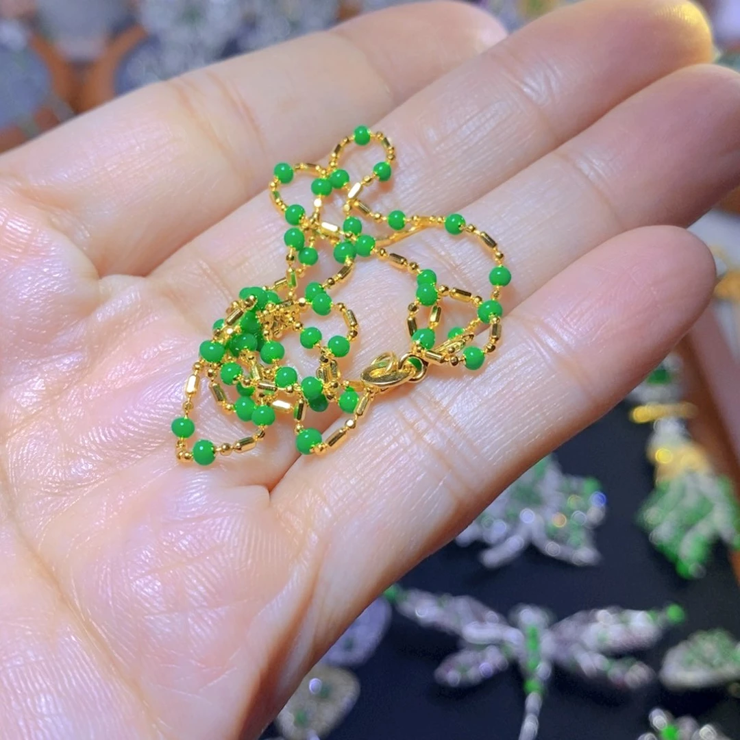 翡翠颈饰银S925镶嵌多样性发其一