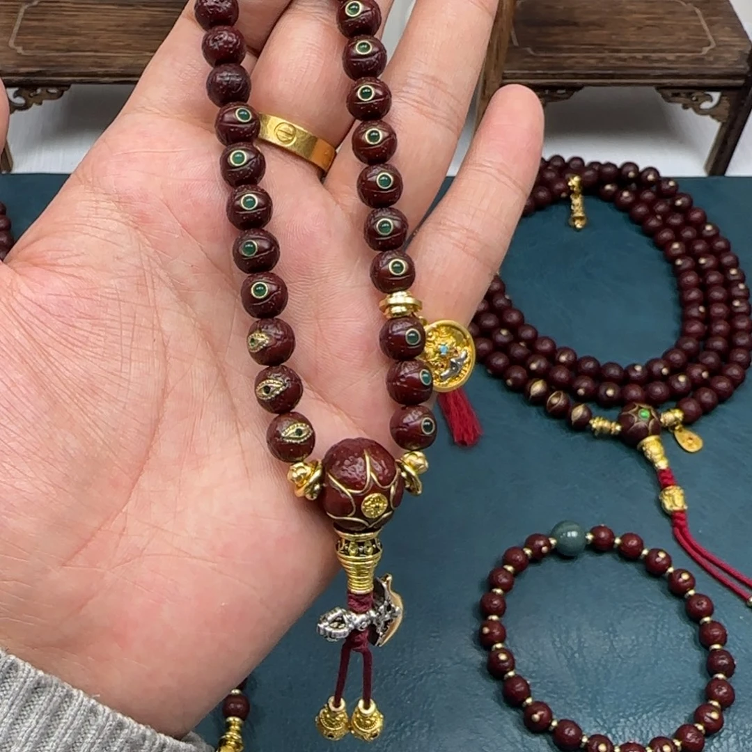 吊坠凤眼菩提凤眼金钉手持8.5绿宝简配