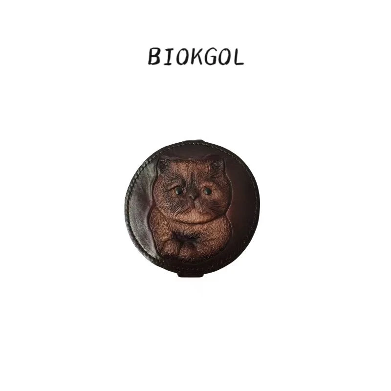 BIOKGOL/百顾 经典头层牛皮 猫猫 化妆包首饰盒8971