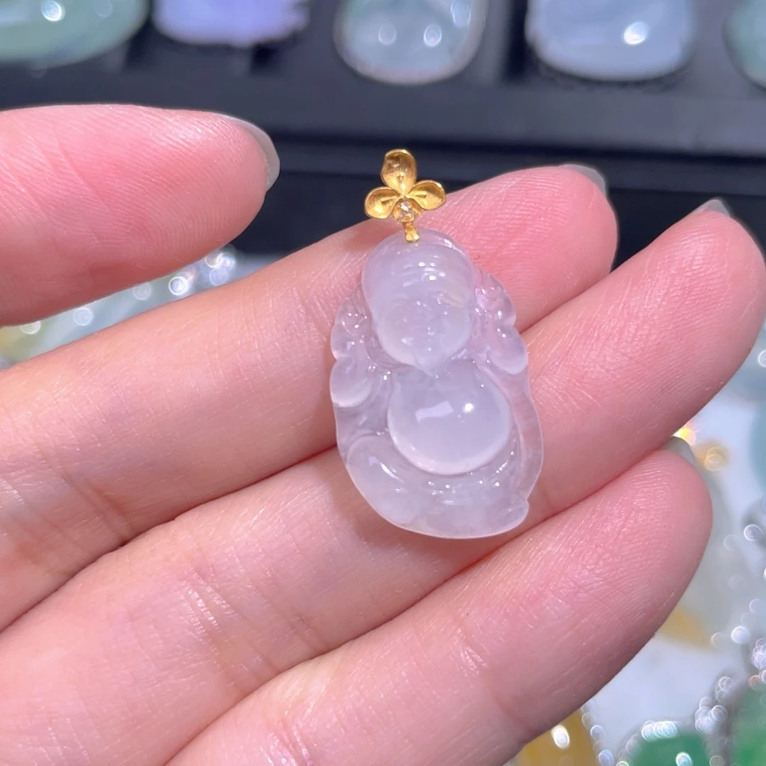 颈饰18K金镶嵌翡翠翡翠