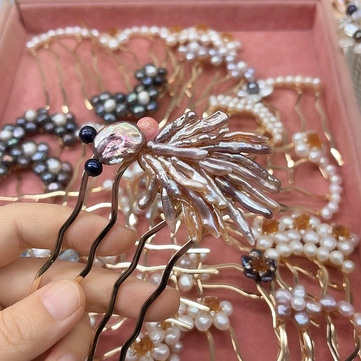 淡水珍珠发饰银S925镶嵌谁****？