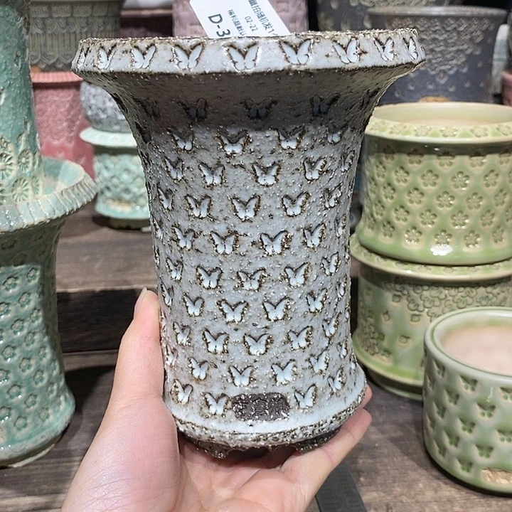 七里烧花盆2-22-337口径10雪*梅