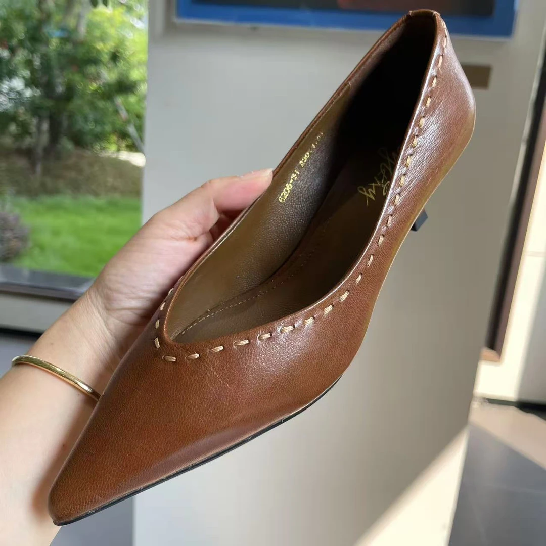 防滑四季纯色单鞋女士气质尖头女鞋百搭时尚法式