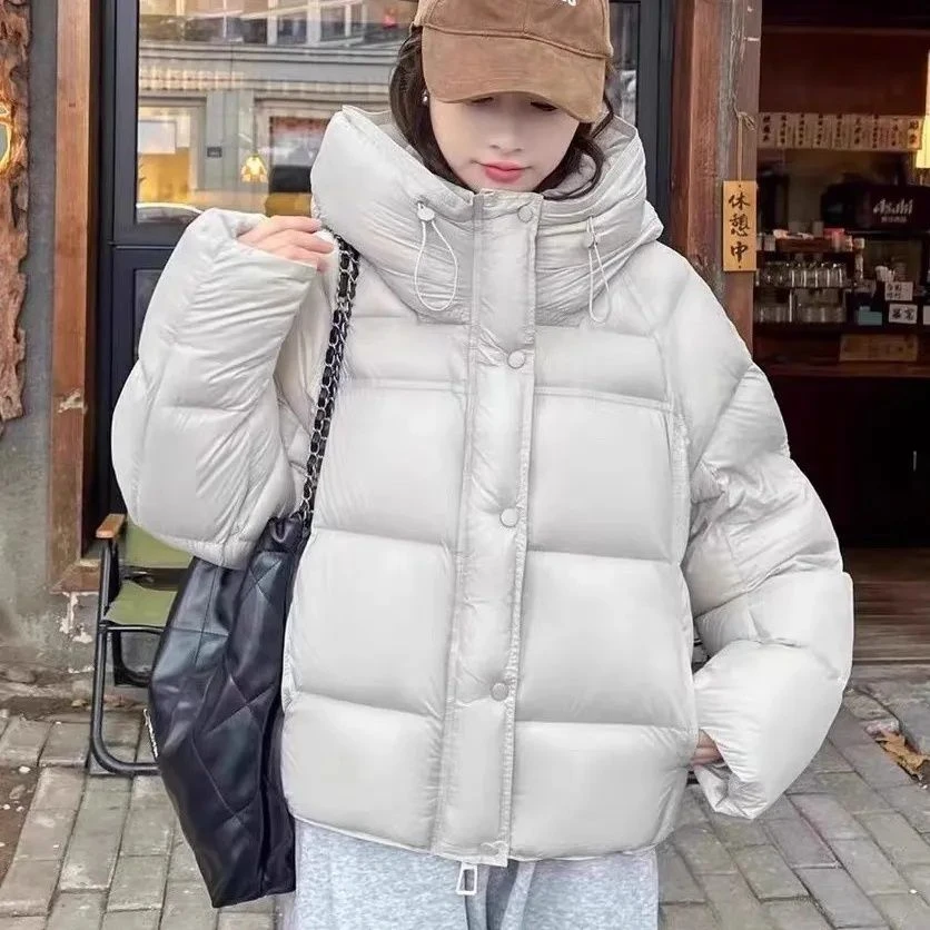 2025冬季棉衣女新款韩版宽松加厚时尚冬季连帽多巴胺大码外套爆款