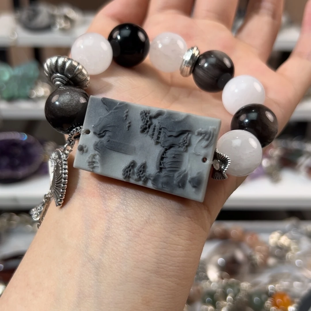 水晶手链合金佳**甲手串