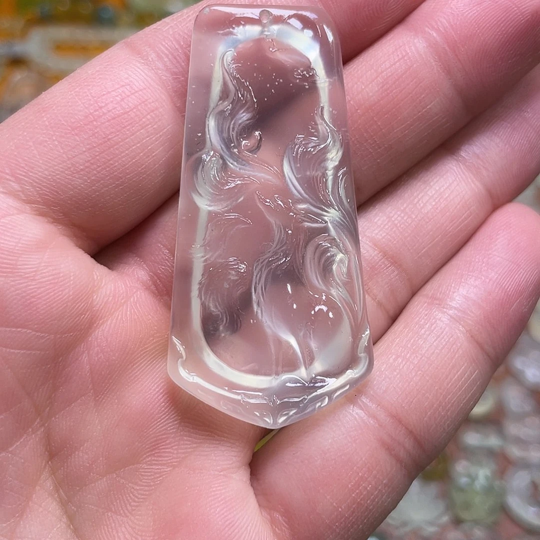 蛇纹石玉吊坠未镶嵌大***丝