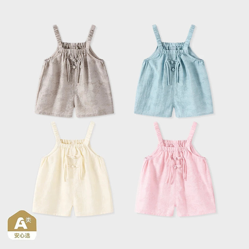 莫兰迪色系！宝宝夏季背带短裤 4 色任选 柔软亲肤 外出居家都适配