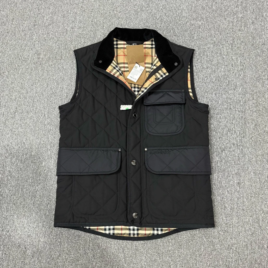 未使用 BURBERRY/博柏利 18722838黑色内里满格纹棉服马甲XL/XS码
