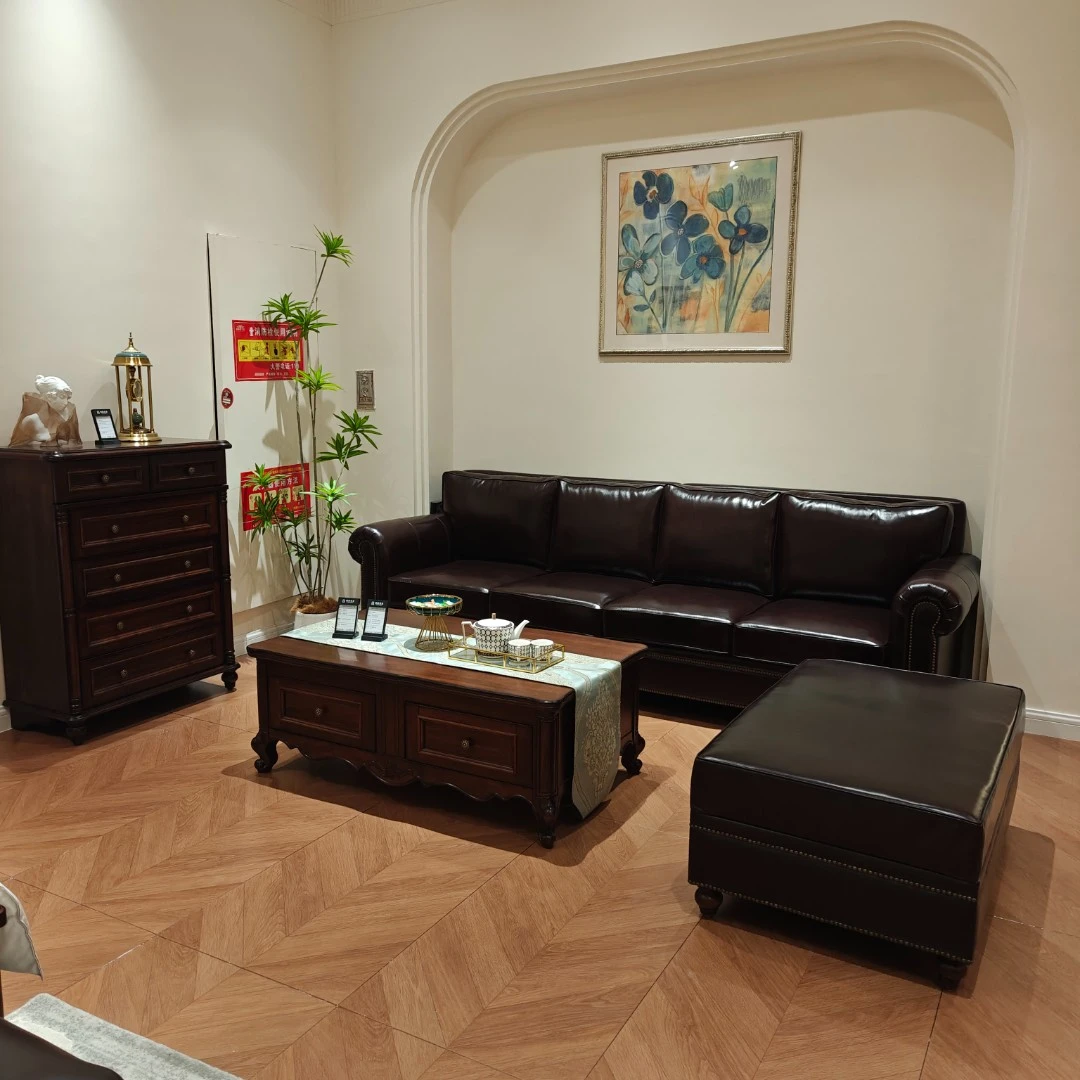 《鹏仔严选》  头层黄牛皮  巴顿沙发