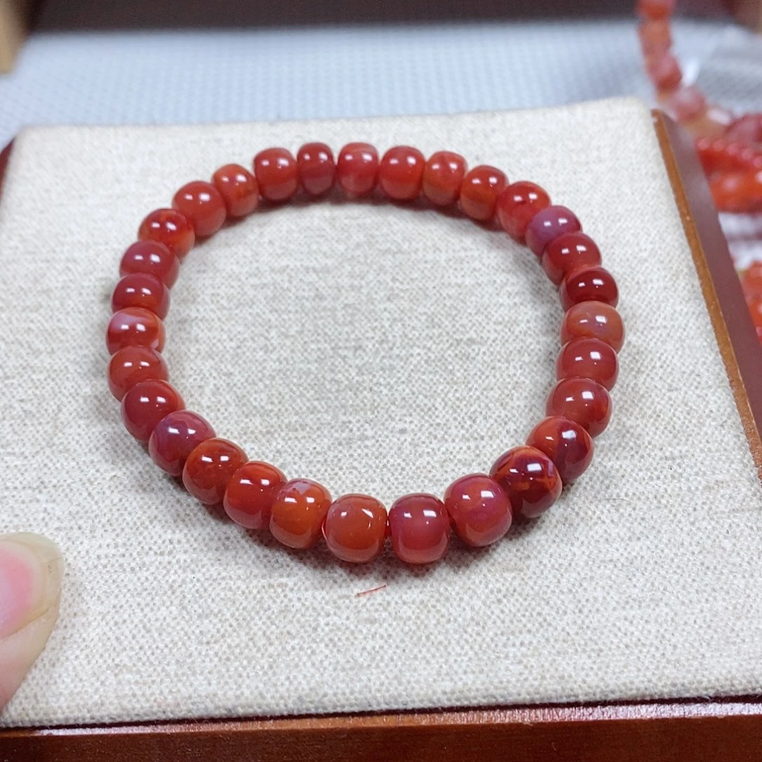南红玛瑙未镶嵌手串卡8
