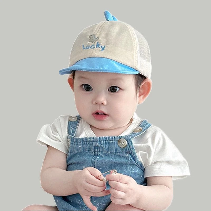 婴儿帽子夏季薄款外出宝宝鸭舌帽遮阳新生儿3到18月护囟门小月龄