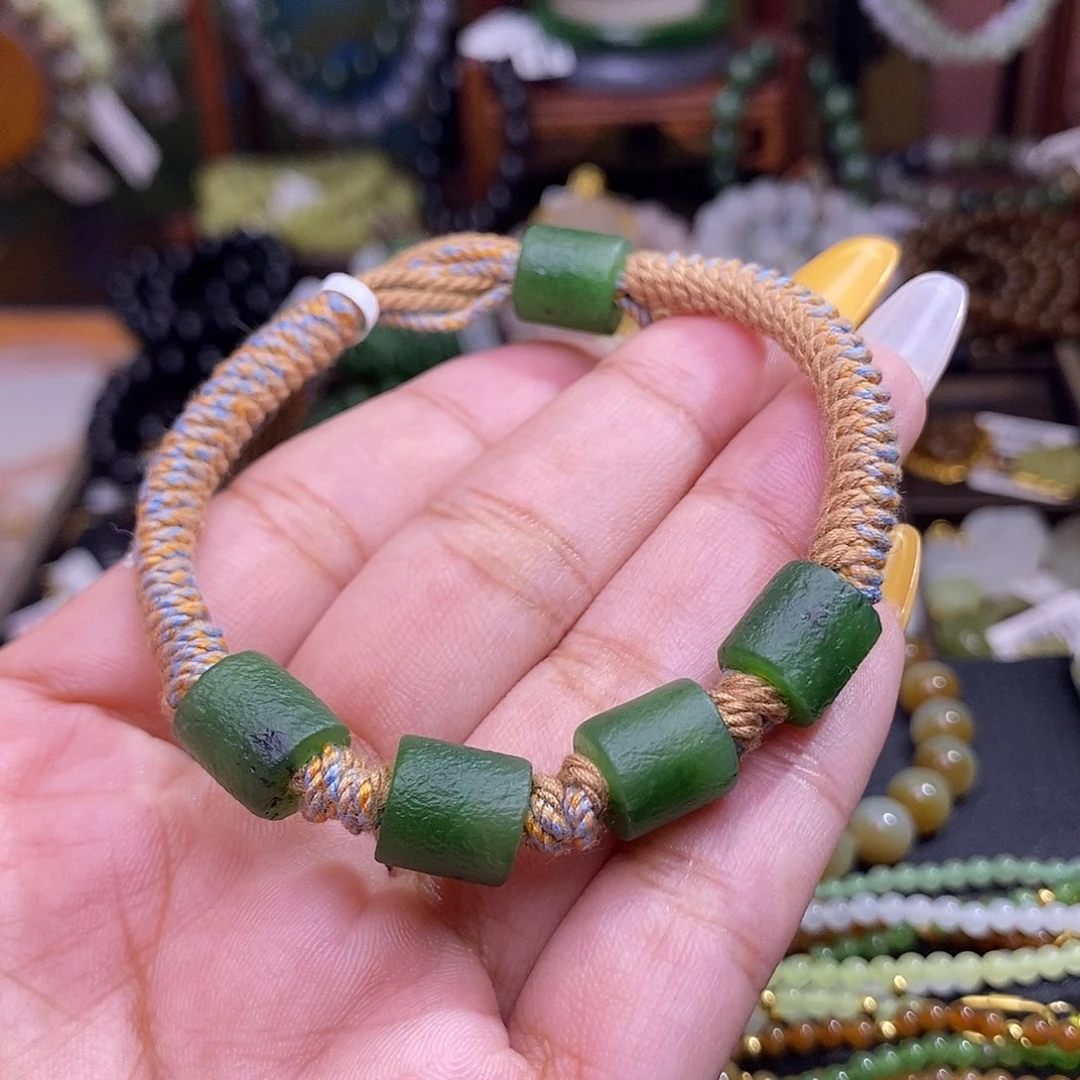 和田玉未镶嵌颈饰碧玉手链