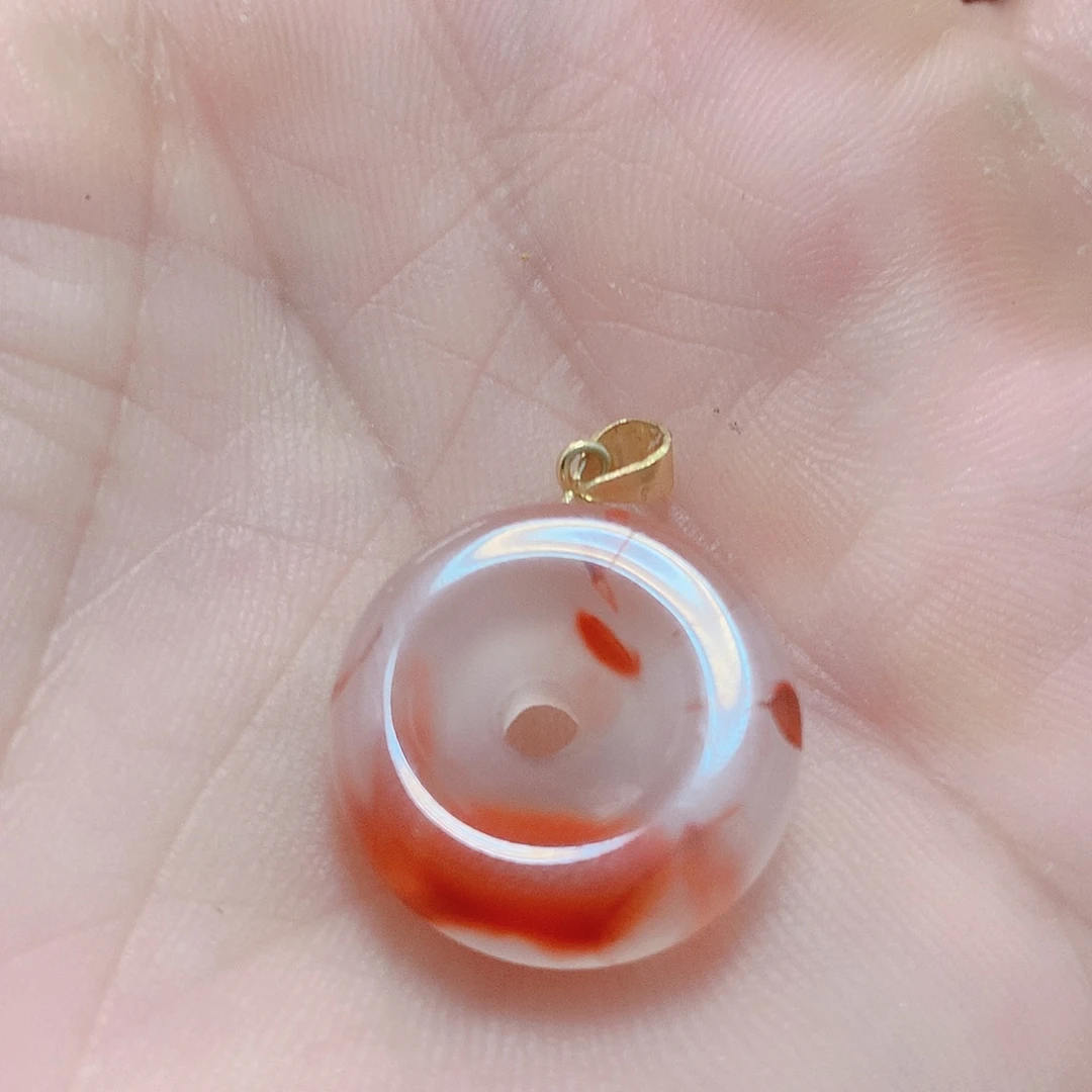 南红玛瑙银S925镶嵌吊坠(不含链)