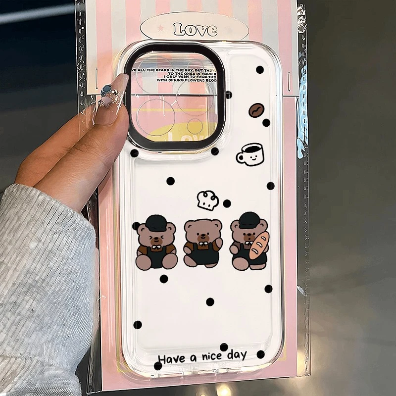 波点小熊适用iPhone15/14/13手机壳12promax软16女xs苹果11xr