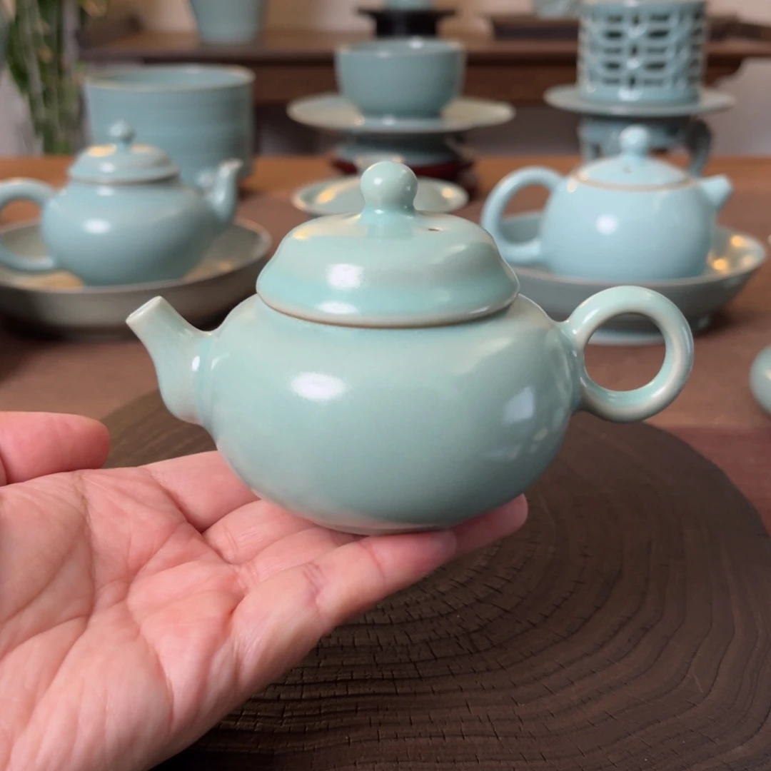 微瑕小品壶原矿汝官窑作品