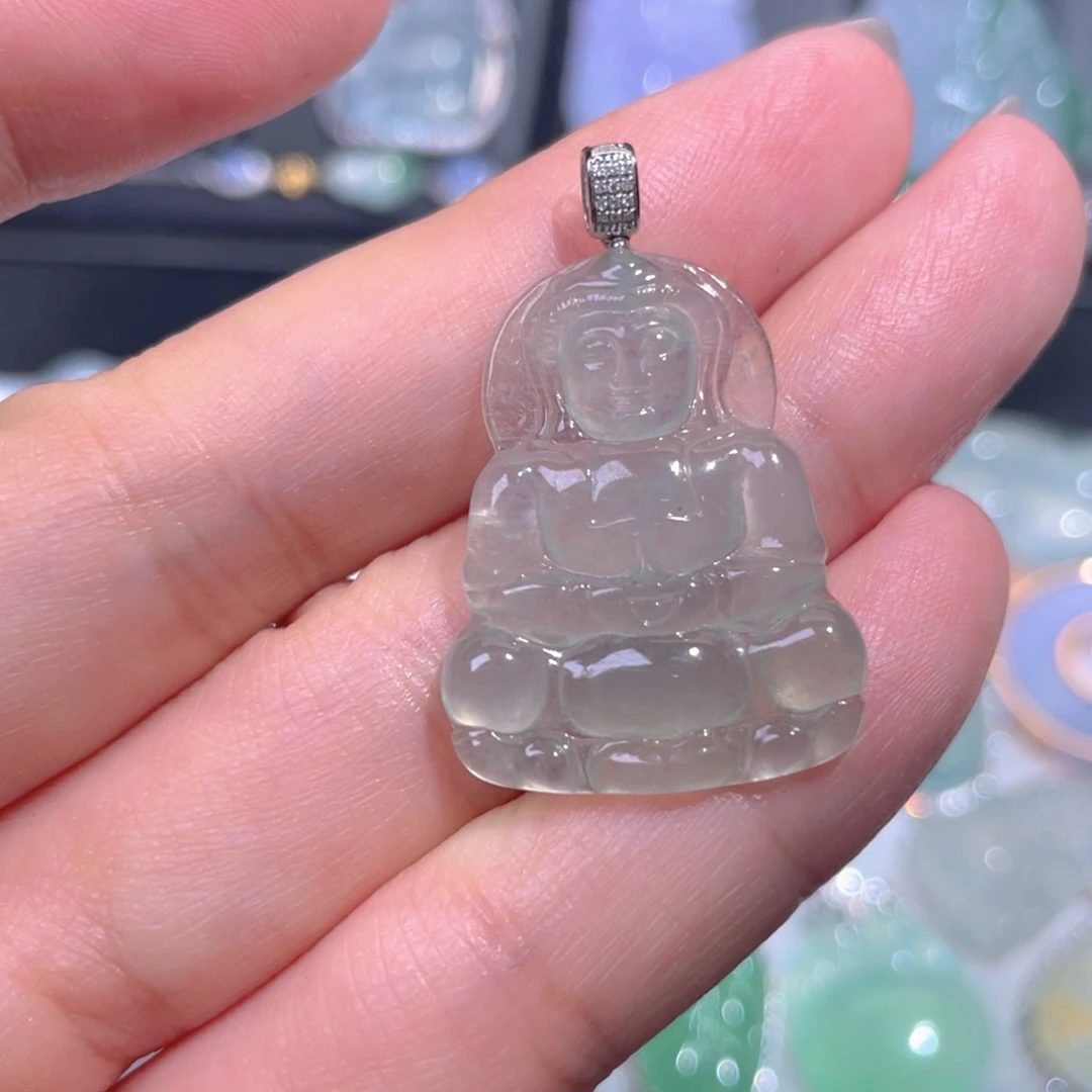 颈饰18K金镶嵌翡翠翡翠