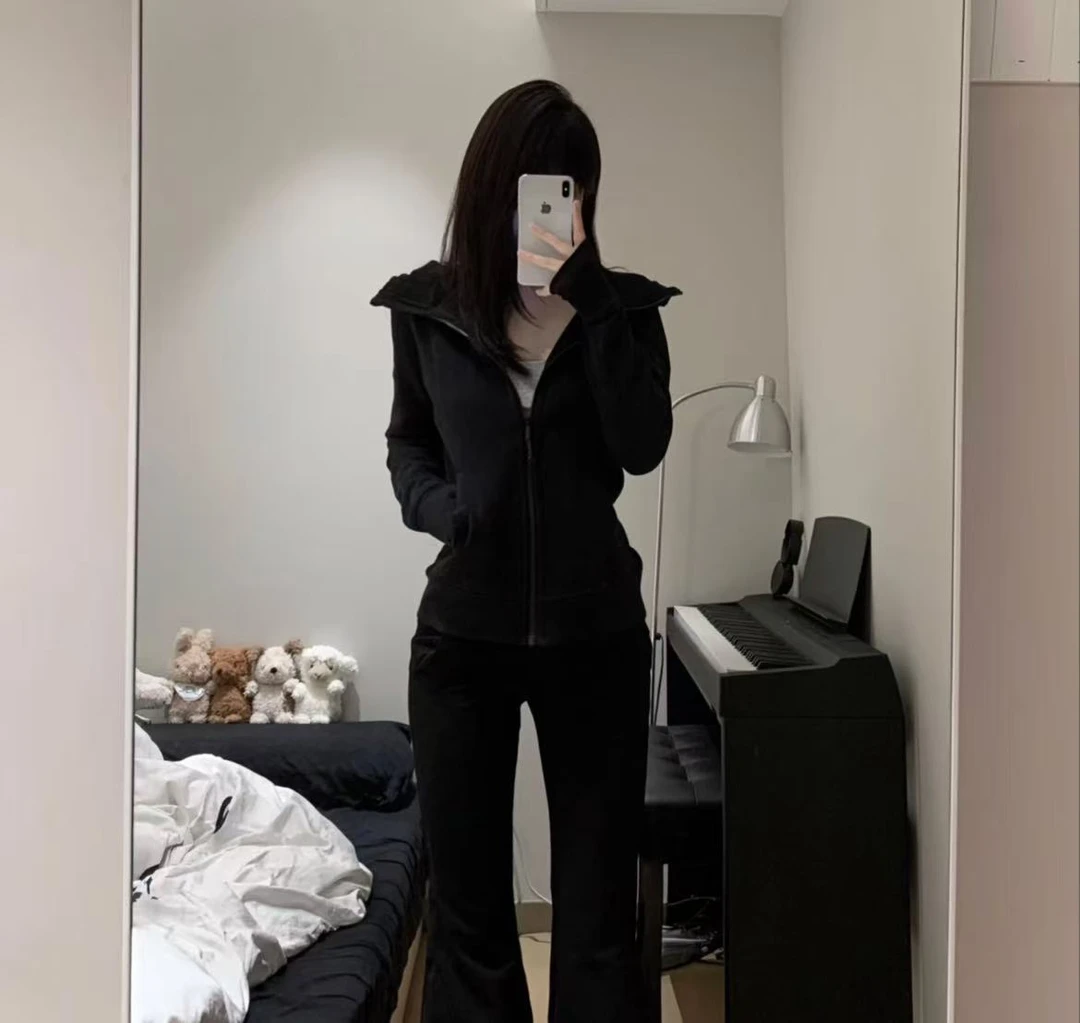 LLu卫衣scba 秋冬加绒 拉链连帽外套