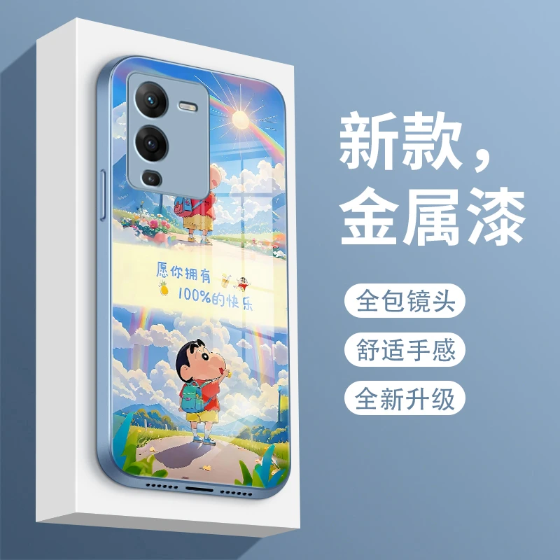 小新语录适用vivos15pro手机壳S15玻璃壳viovs12保护套S12pro文艺