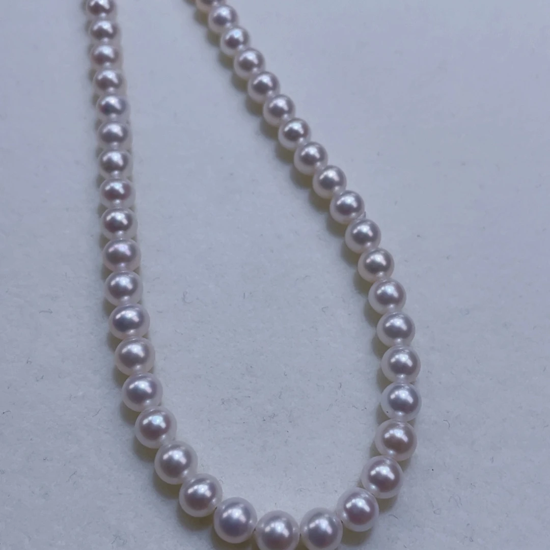 淡水珍珠银S925镶嵌颈饰5.5-6丝绸极光白透粉