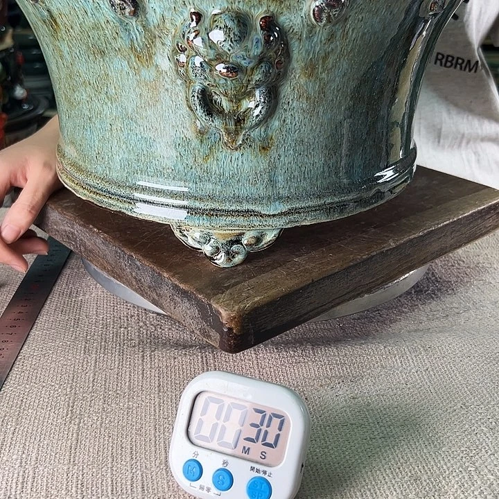 会***鱼泳坤堂石湾盆陶瓷