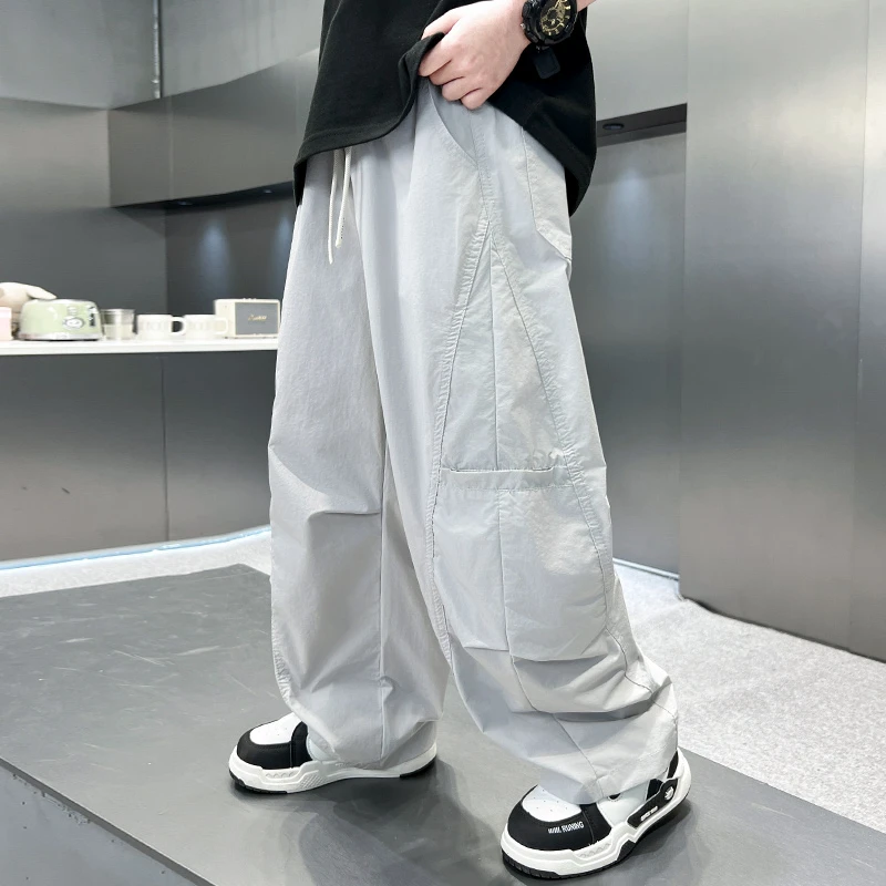 儿童装男童夏装防蚊裤2025新款夏季宽松裤子男孩工装薄款休闲大童