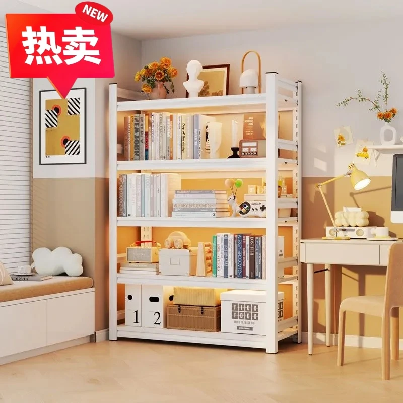 图书馆书架简易落地多层放书置物架家用儿童网红收纳客厅卧室书柜