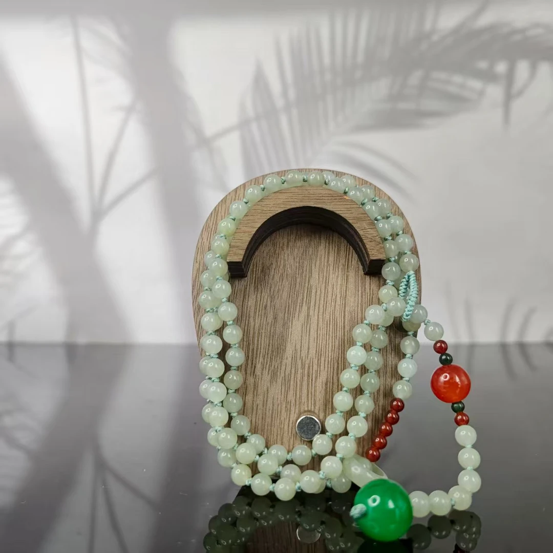 P和田玉纯手工108项链（卡6）1488