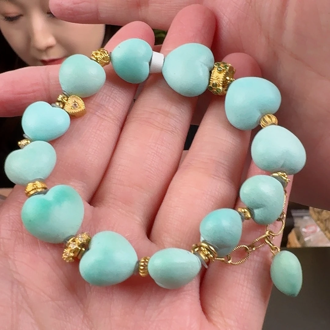 绿松石珠宝奇石18K金镶嵌