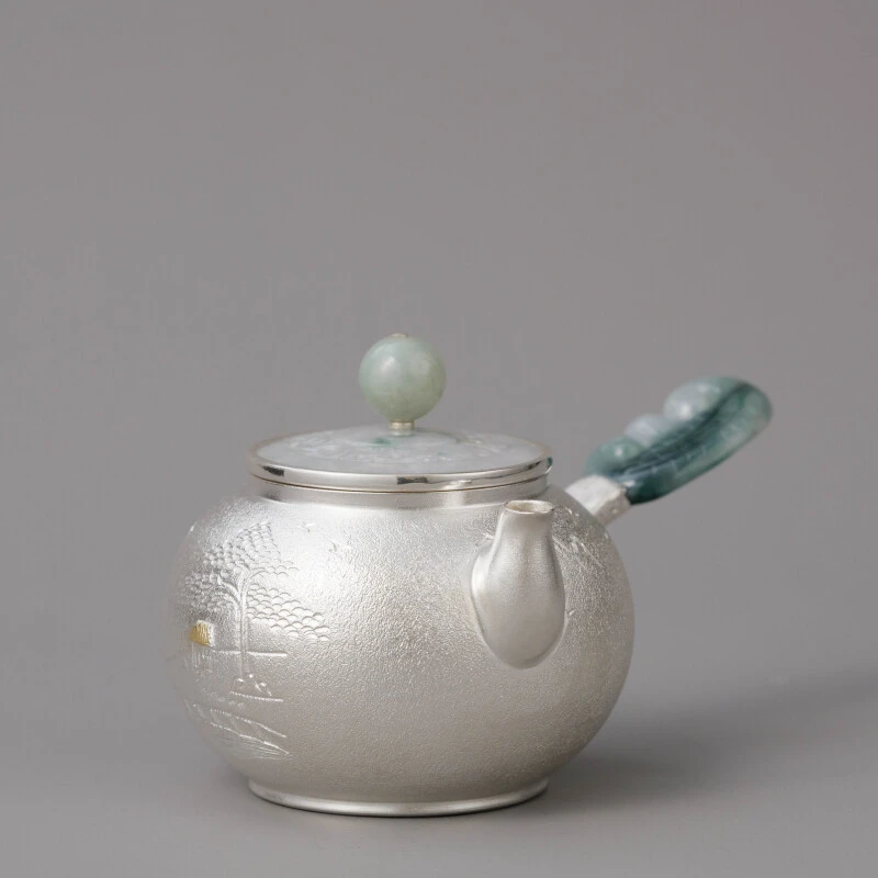 古悦悦翠系列 山居小侧把 纯手工锻造中式山居简约泡茶壶约120CC