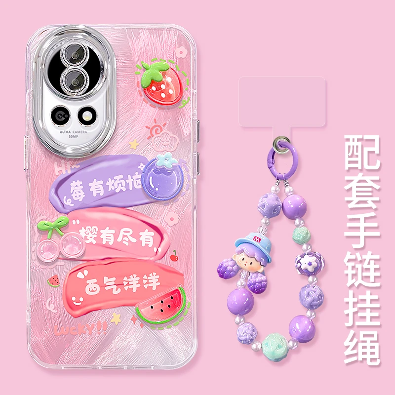 适用于华为NOVA13莓有烦恼公仔精孔羽纱纹创意防摔手机壳