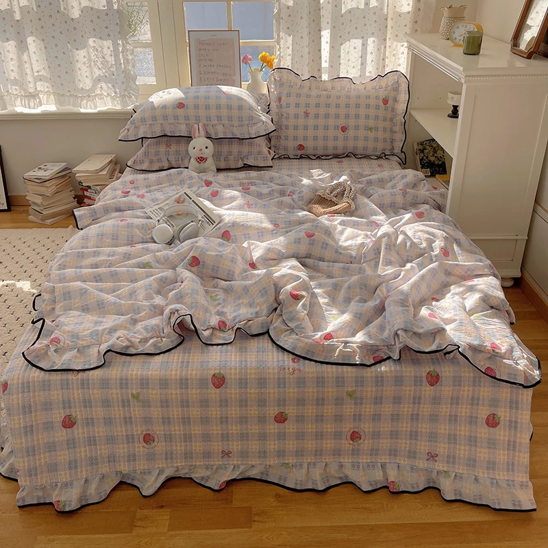 2025新款云感木棉针织棉床单床盖款夏被四件套夏凉被空调被