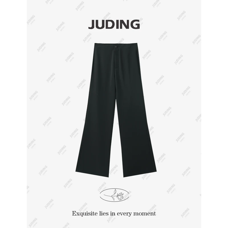 【筷子腿】高腰微辣西装阔腿裤女2025夏季新款设计感垂感拖地裤8368