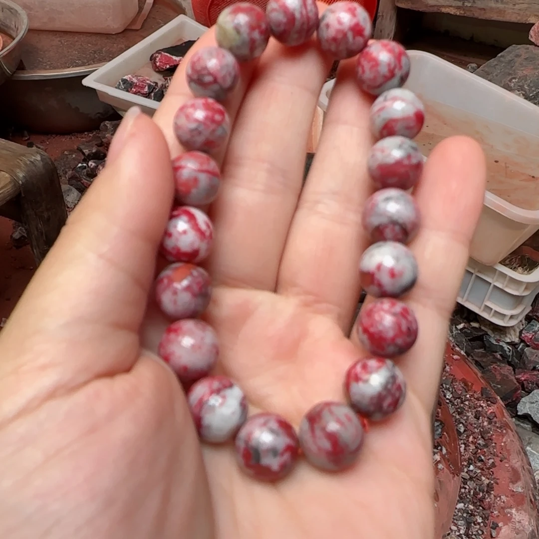 天然辰砂原石手串13