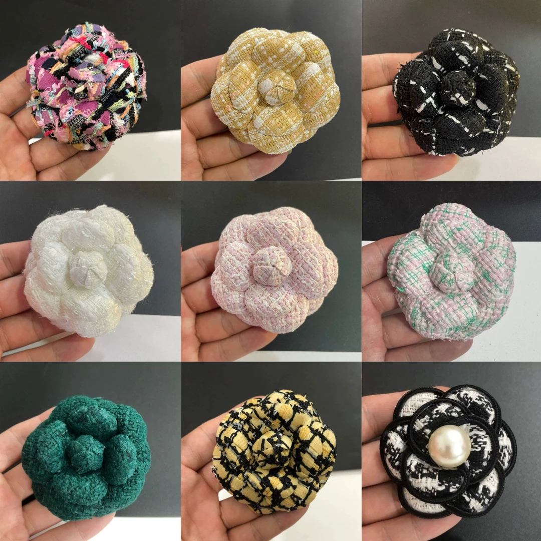 全6.6cm200个色高端小香花尼布定型山茶花饰品包花胸花加胸针发夹