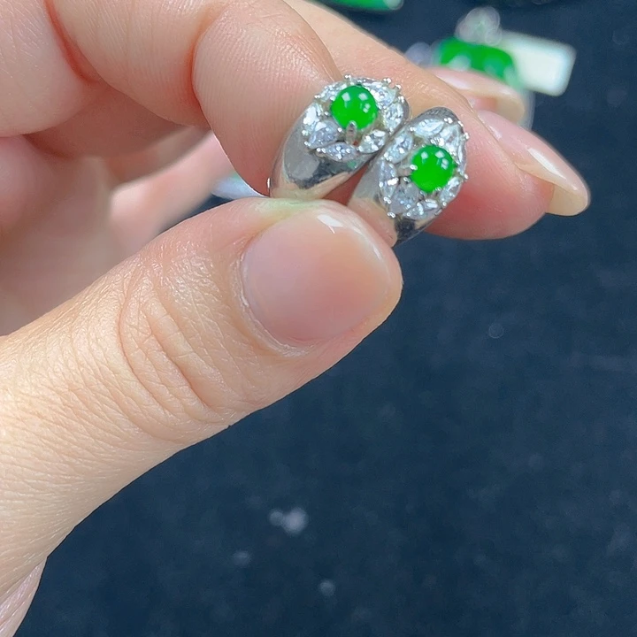 翡翠吊坠(不含链)银S925镶嵌